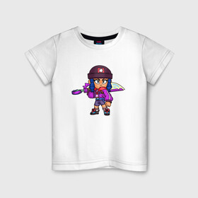 Детская футболка хлопок с принтом Bibi из Brawl Stars в городе Новоалтайск, 100% хлопок | круглый вырез горловины, полуприлегающий силуэт, длина до линии бедер | bibi | brawl stars | brawlers | games | биби | бравл старс | бравлер | игры | персонажи