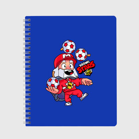 Тетрадь с принтом Coach Mike - игра Brawl Stars в городе Новоалтайск, 100% бумага | 48 листов, плотность листов — 60 г/м2, плотность картонной обложки — 250 г/м2. Листы скреплены сбоку удобной пружинной спиралью. Уголки страниц и обложки скругленные. Цвет линий — светло-серый
 | Тематика изображения на принте: brawl stars | brawlers | coach | coach mike | games | mike | бравл старс | майкл | персонажи | тренер майкл