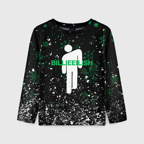 Детский лонгслив 3D с принтом billie eilish | новогодний в городе Новоалтайск, 100% полиэстер | длинные рукава, круглый вырез горловины, полуприлегающий силуэт
 | be | billie | billie eilish | blohsh | ghoul | билли | билли айлиш