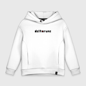 Детское худи Oversize хлопок с принтом Deltarune Logo. в городе Новоалтайск, френч-терри — 70% хлопок, 30% полиэстер. Мягкий теплый начес внутри —100% хлопок | боковые карманы, эластичные манжеты и нижняя кромка, капюшон на магнитной кнопке | deltarune | deltarune 2 | game | undertale символ | дельта | дельтарун | дельтарун 2 | знак руин андертейл | значок дельтарун пиксель | игра | руна