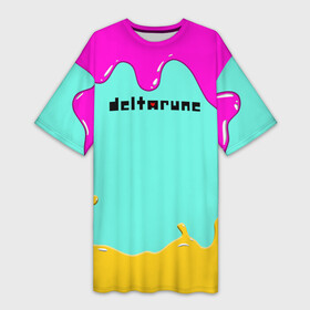 Платье-футболка 3D с принтом [Deltarune]  Подтёки в городе Новоалтайск,  |  | deltarune | deltarune 2 | game | undertale символ | дельта | дельтарун | дельтарун 2 | знак руин андертейл | значок дельтарун пиксель | игра | руна