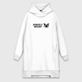 Платье-худи хлопок с принтом Black Logo State of Decay в городе Новоалтайск,  |  | Тематика изображения на принте: logo | state of decay | survival horror | undead labs | загнивающий штат | зомби апокалипсис | лого | логотип | стадия разложения | стейт оф декай | эмблема