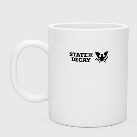 Кружка керамическая с принтом Black Logo | State of Decay в городе Новоалтайск, керамика | объем — 330 мл, диаметр — 80 мм. Принт наносится на бока кружки, можно сделать два разных изображения | Тематика изображения на принте: logo | state of decay | survival horror | undead labs | загнивающий штат | зомби апокалипсис | лого | логотип | стадия разложения | стейт оф декай | эмблема