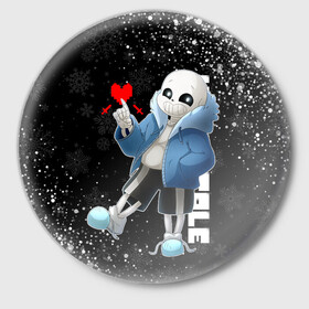 Значок с принтом НОВОГОДНИЙ САНС UNDERTALE НОВЫЙ ГОД в городе Новоалтайск,  металл | круглая форма, металлическая застежка в виде булавки | 2022 | asriel dreemurr | chara | frisk | gaster blaster | heart | new year sans | sans | undertale | азриэль дримурр | андертейл | гастер | меттатон | новогодний | новогодний санс | новый год | санс | сердце | скелет | фриск | чара | череп