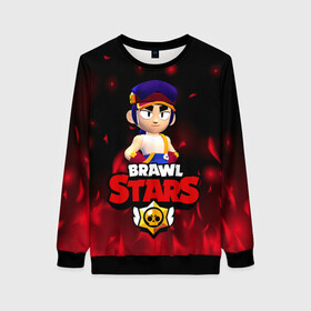 Женский свитшот 3D с принтом ФЭНГ БРАВЛ СТАРС FANG BRAWL STARS ОГОНЬ в городе Новоалтайск, 100% полиэстер с мягким внутренним слоем | круглый вырез горловины, мягкая резинка на манжетах и поясе, свободная посадка по фигуре | 2022 | brawl | brawl stars | brawler | fang | stars | боец | бравл старс | бравлер | брол старс | год тигра | мобильная игра | новый | огонь | фанг | фэнг | фэнк | хроматик | хроматические | хроматический боец