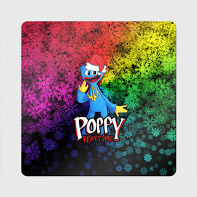 Магнит виниловый Квадрат с принтом POPPY PLAYTIME НОВОГОДНИЙ ПОППИ ПЛЕЙТАЙМ в городе Новоалтайск, полимерный материал с магнитным слоем | размер 9*9 см, закругленные углы | poppy playtime | игра | монстр | плэйтайм | попи плей тайм | попи плэй тайм | попиплейтам | попиплэйтайм | поппи плейтайм | поппиплэйтайм | хагги вагги | хаги ваги | хоррор