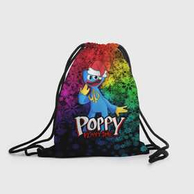 Рюкзак-мешок 3D с принтом POPPY PLAYTIME НОВОГОДНИЙ ПОППИ ПЛЕЙТАЙМ в городе Новоалтайск, 100% полиэстер | плотность ткани — 200 г/м2, размер — 35 х 45 см; лямки — толстые шнурки, застежка на шнуровке, без карманов и подкладки | poppy playtime | игра | монстр | плэйтайм | попи плей тайм | попи плэй тайм | попиплейтам | попиплэйтайм | поппи плейтайм | поппиплэйтайм | хагги вагги | хаги ваги | хоррор