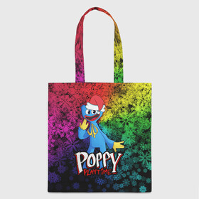 Шоппер 3D с принтом POPPY PLAYTIME НОВОГОДНИЙ ПОППИ ПЛЕЙТАЙМ в городе Новоалтайск, 100% полиэстер | Плотность: 200 г/м2; Размер: 34×35 см; Высота лямок: 30 см | poppy playtime | игра | монстр | плэйтайм | попи плей тайм | попи плэй тайм | попиплейтам | попиплэйтайм | поппи плейтайм | поппиплэйтайм | хагги вагги | хаги ваги | хоррор