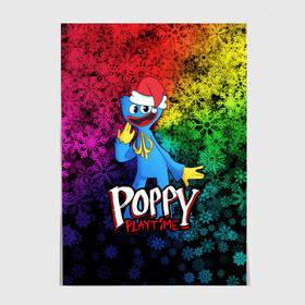 Постер с принтом POPPY PLAYTIME НОВОГОДНИЙ ПОППИ ПЛЕЙТАЙМ в городе Новоалтайск, 100% бумага
 | бумага, плотность 150 мг. Матовая, но за счет высокого коэффициента гладкости имеет небольшой блеск и дает на свету блики, но в отличии от глянцевой бумаги не покрыта лаком | poppy playtime | игра | монстр | плэйтайм | попи плей тайм | попи плэй тайм | попиплейтам | попиплэйтайм | поппи плейтайм | поппиплэйтайм | хагги вагги | хаги ваги | хоррор