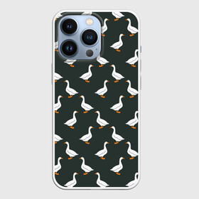Чехол для iPhone 13 Pro с принтом Гуси паттерн в городе Новоалтайск,  |  | goose | gooses | водоплавающие животные | гуси | гусь | дичь | домашние птицы | животные | паттерн | птицы | утки