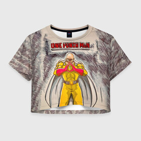 Женская футболка Crop-top 3D с принтом Сайтама циклоп One Punch-Man в городе Новоалтайск, 100% полиэстер | круглая горловина, длина футболки до линии талии, рукава с отворотами | hagemanto | one punch man | one punchman | onepunchman | saitama | sensei | аниме | ван панч мен | ванпанчмен | лысый плащ | манга | сайтама | сильнейший человек | учитель | человек одинудар | человек одного удара