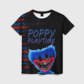 Женская футболка 3D с принтом Хагги ВАГГИ | Poppy Playtime в городе Новоалтайск, 100% полиэфир ( синтетическое хлопкоподобное полотно) | прямой крой, круглый вырез горловины, длина до линии бедер | huggy waggy | poppy playtime | в топе | игра | как у всех | кукла | монстр | плэйтайм | подарок | попи плей тайм | попиплейтам | поппи плейтайм | поппиплэйтайм | рекомендации | удивить | хагги вагги | хаги ваги