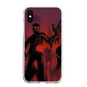 Чехол для iPhone XS Max матовый с принтом Загнивающий штат | Стадия разложения (+спина) в городе Новоалтайск, Силикон | Область печати: задняя сторона чехла, без боковых панелей | logo | state of decay | survival horror | undead labs | загнивающий штат | зомби апокалипсис | лого | логотип | стадия разложения | стейт оф декай | эмблема
