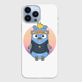 Чехол для iPhone 13 Pro Max с принтом Golang gopher в стиле кубер панка. в городе Новоалтайск,  |  | 404 | andoid | aws | backend | c | cloud | css | data | dev | devops | frontend | geek | git | github | go | golang | google | html | ios | java | jquery | js | linux | nodejs | php | python | react | science | script | web | дата | код | компьютер | лину