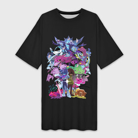 Платье-футболка 3D с принтом Deltarune full graphite edition в городе Новоалтайск,  |  | deltarune | дельтарун | земля | легенда | легенда о тьме | мечта | мир | монстр | надежда | небеса ангелов | принц из тьмы | фонтан тьмы | человек