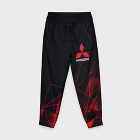 Детские брюки 3D с принтом MITSUBISHI GEOMETRY RED SPORT JAPAN в городе Новоалтайск, 100% полиэстер | манжеты по низу, эластичный пояс регулируется шнурком, по бокам два кармана без застежек, внутренняя часть кармана из мелкой сетки | japan | mitsubishi | sport | митсубиси | митсубиши | спорт | япония