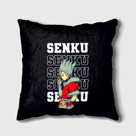 Подушка 3D с принтом Senku - Dr Stone в городе Новоалтайск, наволочка – 100% полиэстер, наполнитель – холлофайбер (легкий наполнитель, не вызывает аллергию). | состоит из подушки и наволочки. Наволочка на молнии, легко снимается для стирки | anime | dr stone | dr stone stone wars | e  mc2 | manga | senku | senkuu ishigami | аниме | вождь деревни исигами | десять миллиардов процентов | доктор камень | доктор стоун | докута сутон | исигами сенку | исигами сэнку | манга