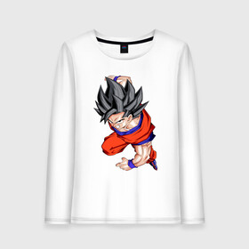 Женский лонгслив хлопок с принтом Son Goku (Dragon Ball Z) в городе Новоалтайск, 100% хлопок |  | anime | dragonball | goku | аниме | анимэ | гоку | драконий | жемчуг | манга