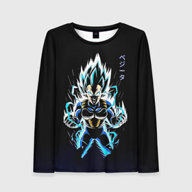 Женский лонгслив 3D с принтом Разряд молнии Гоку - Dragon Ball в городе Новоалтайск, 100% полиэстер | длинные рукава, круглый вырез горловины, полуприлегающий силуэт | anime | dragon ball | dragon ball super | dragon ball z | dragonball | goku | kakarotto | manga | son goku | аниме | будока | гоку | драгон болл | драгонболл | жемчуг дракона | манга | сайян | сон гоку | фермер редиски