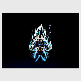 Поздравительная открытка с принтом Разряд молнии Гоку - Dragon Ball в городе Новоалтайск, 100% бумага | плотность бумаги 280 г/м2, матовая, на обратной стороне линовка и место для марки
 | anime | dragon ball | dragon ball super | dragon ball z | dragonball | goku | kakarotto | manga | son goku | аниме | будока | гоку | драгон болл | драгонболл | жемчуг дракона | манга | сайян | сон гоку | фермер редиски