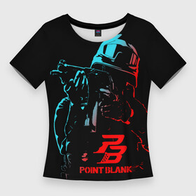 Женская футболка 3D Slim с принтом Point Blank (Project Blackout) в городе Новоалтайск,  |  | ctforce | free rebels | point blank | project blackout | динозавр | игры | миротворец | повстанец