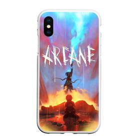 Чехол для iPhone XS Max матовый с принтом JINX ARCANE LOL LEAGUE OF LEGENDS в городе Новоалтайск, Силикон | Область печати: задняя сторона чехла, без боковых панелей | akali | arcane | fan | fan art | hero | jinx | kda | kda mas | league of legends | lol | moba | акали | аркейн | герой | джинкс | кда | лига легенд | лол | моба