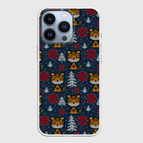 Чехол для iPhone 13 Pro с принтом Вязаный стиль новогодний тигр 2022 в городе Новоалтайск,  |  | 2022 | год тигра | новый год | новый год 2022 | символ года | тигр | тигренок | тигрица | тигры