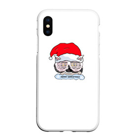 Чехол для iPhone XS Max матовый с принтом Новогодний Диско Енотик в городе Новоалтайск, Силикон | Область печати: задняя сторона чехла, без боковых панелей | енот | енотики | новогоднийенот | подарокенот | рождество