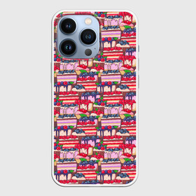 Чехол для iPhone 13 Pro с принтом Торты со свежими ягодами в городе Новоалтайск,  |  | chocolate | cream | dessert | ice cream | marmalade | sweets | вкусности | глазурь | день рождения | десерт | еда | зефир | кексы | конфеты | крем | лакомства | мармелад | мороженое | печенье | пироги | пирожные | пища | пончики