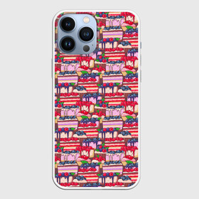 Чехол для iPhone 13 Pro Max с принтом Торты со свежими ягодами в городе Новоалтайск,  |  | chocolate | cream | dessert | ice cream | marmalade | sweets | вкусности | глазурь | день рождения | десерт | еда | зефир | кексы | конфеты | крем | лакомства | мармелад | мороженое | печенье | пироги | пирожные | пища | пончики