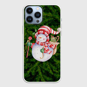 Чехол для iPhone 13 Pro Max с принтом Снеговичок На Еловом Фоне | Елочная Текстура | Новый Год в городе Новоалтайск,  |  | 2022 | black | christmas | merry | new year | tiger | xmas | ветки | водяной | год тигра | деревья | елка | ель | игрушки | новый год | паттерн | рождество | снег | снеговик | узор | цветы | черный