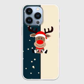 Чехол для iPhone 13 Pro с принтом Олень зимний с подарком в городе Новоалтайск,  |  | Тематика изображения на принте: 2022 | happy new year | merry christmas | год тигра | зима близко | нг | новогодний | новогодний тигр | новый год | новый год 2022 | рождество | символ 2022 года | снег | снежинки