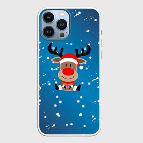 Чехол для iPhone 13 Pro Max с принтом Олень с подарком зимний в городе Новоалтайск,  |  | Тематика изображения на принте: 2022 | happy new year | merry christmas | год тигра | зима близко | нг | новогодний | новогодняя символика | новый год | новый год 2022 | олень | рождество | символ 2022 года | снег | снежинки