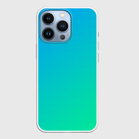 Чехол для iPhone 13 Pro с принтом Бирюзовый градиент | В небольшую клеточку в городе Новоалтайск,  |  | Тематика изображения на принте: аксессуары градиент | бирюзовый градиент | вещи градиент | вещи с градиентом | зеленый градиент | идеи градиент | одежда градиент | одежда с градиентом | приколы градиент | футболка градиент