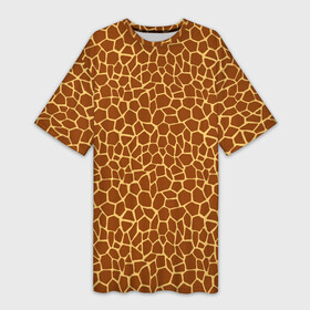 Платье-футболка 3D с принтом Шкура Жирафа (Giraffe) в городе Новоалтайск,  |  | animals | giraffe | safari | zoo | африка | дикая природа | животные | жираф | звери | зоопарк | кожа жирафа | мода | саванна | сафари