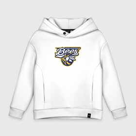 Детское худи Oversize хлопок с принтом Burlington Bees   baseball team в городе Новоалтайск, френч-терри — 70% хлопок, 30% полиэстер. Мягкий теплый начес внутри —100% хлопок | боковые карманы, эластичные манжеты и нижняя кромка, капюшон на магнитной кнопке | baseball | bat | bee | burlington | canada | sport | sting | team | wings | бейсбол | бита | жало | канада | крылья | пчела | спорт