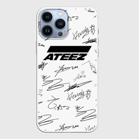Чехол для iPhone 13 Pro Max с принтом ATEEZ АВТОГРАФЫ ЧЁРНО БЕЛЫЙ в городе Новоалтайск,  |  | Тематика изображения на принте: ateez | kpop | ёсан | минки | сан | сонхва | уён | хонджун | чонхо | эйтиз | юнхо