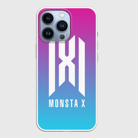 Чехол для iPhone 13 Pro с принтом MONSTA X LOGO NEON GRADIENT в городе Новоалтайск,  |  | Тематика изображения на принте: jooheon | kihyun | minhyuk | monsta x | mx | neon | shownu | wonho | градиент | монст х | монста х | мх | неон