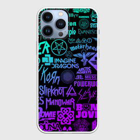 Чехол для iPhone 13 Pro Max с принтом ЛОГОТИПЫ РОК ГРУПП НЕОН   ROCK NEON в городе Новоалтайск,  |  | Тематика изображения на принте: ac dc | beatles | korn | linkin park | lp | metallica | misfitsscorpions | my chemical romance | neon | nirvana | pink floyd | queen | rammstein | rockрок | sabaton | scorpions | slayer | slipknot | soad | system of a down | twenty one pilots 