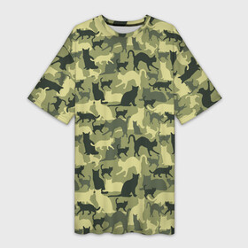 Платье-футболка 3D с принтом Камуфляж из Кошек в городе Новоалтайск,  |  | camouflage | cat | kitty | military camouflage | pussy | барсик | военный камуфляж | год кота | год кошки | животное | зверь | камуфляж | киска | кот | котофей | котяра | кошечка | кошка | маскировка | милитари | мурзик