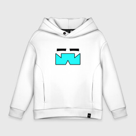 Детское худи Oversize хлопок с принтом GEOMETRY DASH КЛАССИКА СМАЙЛ в городе Новоалтайск, френч-терри — 70% хлопок, 30% полиэстер. Мягкий теплый начес внутри —100% хлопок | боковые карманы, эластичные манжеты и нижняя кромка, капюшон на магнитной кнопке | 2d | arcade | demon | game | geometry dash | levels | meltdown | robtop | smile | аркада | геометрический тире | демон | классика | раннер | смайлы | уровни | эмоции