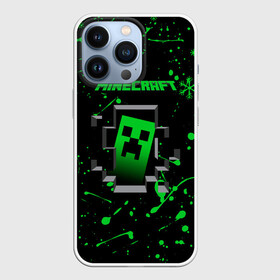 Чехол для iPhone 13 Pro с принтом minecraft | снежинки | брызги в городе Новоалтайск,  |  | Тематика изображения на принте: craft | game | mine | minecraft | minecraftmemories | pixel | twitter | игра | майнкрафт | маркус перссон | пиксель | ремесло | шахта