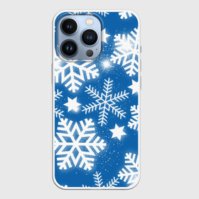 Чехол для iPhone 13 Pro с принтом Снежное небо в городе Новоалтайск,  |  | Тематика изображения на принте: зима | небо | новый год | снег | снежинки