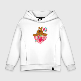 Детское худи Oversize хлопок с принтом Ruv you Scooby Doo в городе Новоалтайск, френч-терри — 70% хлопок, 30% полиэстер. Мягкий теплый начес внутри —100% хлопок | боковые карманы, эластичные манжеты и нижняя кромка, капюшон на магнитной кнопке | 14 февраля | scooby | scooby doo | statwb | valentine | valentines | валентин | влюблён | влюблённые | день валентина | день влюблённых | любвоная | любовь | мульт | мультики | мультфильм | св валентин | скуби | скуби ду