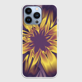 Чехол для iPhone 13 Pro с принтом Цветок заката. Абстракция. 535 332 32 63. в городе Новоалтайск,  |  | abstraction | flower | fractal | illustration | purple | yellow | абстракция | желтый | иллюстрация | на витрину | пурпурный | фиолетовый | фрактал | цветок