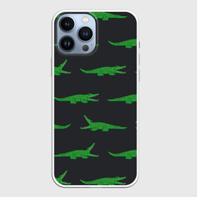 Чехол для iPhone 13 Pro Max с принтом Крокодилы паттерн в городе Новоалтайск,  |  | животные | звери | зеленый | крокодилы | паттерн | пресмыкающиеся