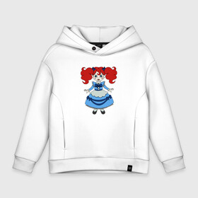 Детское худи Oversize хлопок с принтом Poppy Playtime doll 01 в городе Новоалтайск, френч-терри — 70% хлопок, 30% полиэстер. Мягкий теплый начес внутри —100% хлопок | боковые карманы, эластичные манжеты и нижняя кромка, капюшон на магнитной кнопке | playtime doll | poppy | poppy doll | poppy playtime | survival horror | выживалка | поппи | хагги вагги