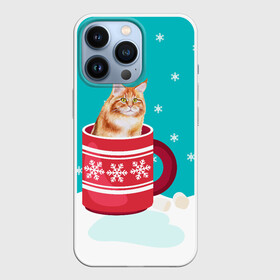 Чехол для iPhone 13 Pro с принтом Кот в кружке в городе Новоалтайск,  |  | зима | кот | котенок | котик | котики | кошка | новогодняя | новый год | рождество | тепло