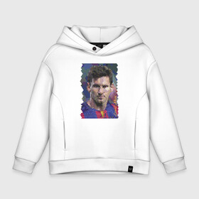Детское худи Oversize хлопок с принтом Lionel Messi   striker, Barcelona в городе Новоалтайск, френч-терри — 70% хлопок, 30% полиэстер. Мягкий теплый начес внутри —100% хлопок | боковые карманы, эластичные манжеты и нижняя кромка, капюшон на магнитной кнопке | argentina | barcelona | celebrity | football | forward | lionel messi | spain | star | striker | аргентина | звезда | знаменитость | испания | лионель месси | нападающий | форвард | футбол