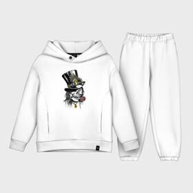 Детский костюм хлопок Oversize с принтом Samdi в городе Новоалтайск,  |  | baron samdi | cross | rose | skull | top hat hat | барон самди | крест | цилиндр | череп | шляпа